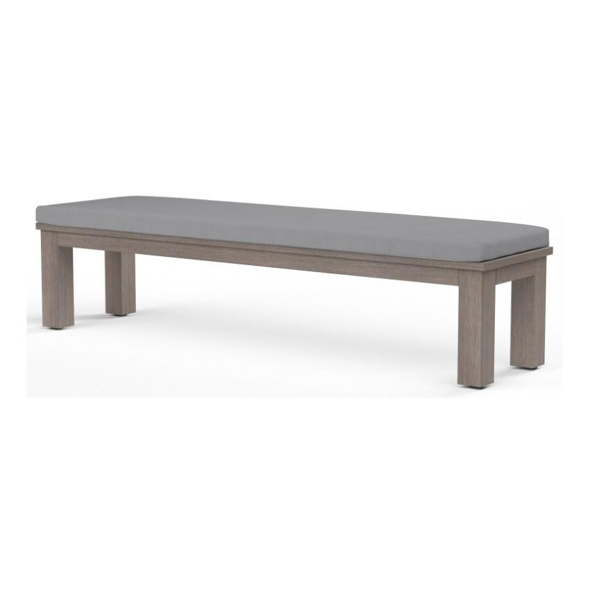 Laguna 72 inch Aluminum Bench w/ No Welt in Driftwood/Canvas Granite by Sunset West - White Background thumbnail