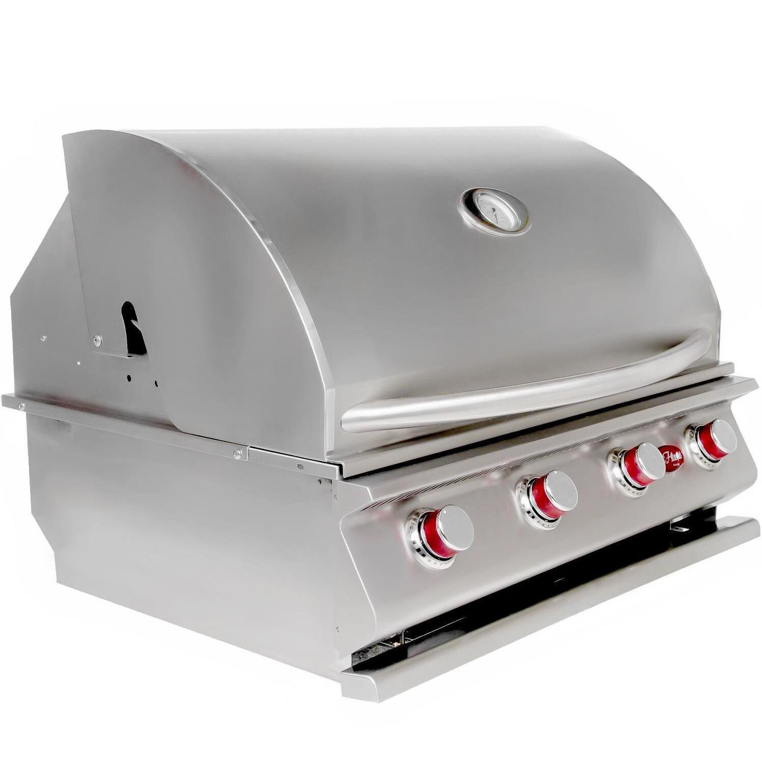 Cal Flame G4 32-Inch 4-Burner Built-In Propane Gas Grill - Side Closed View thumbnail