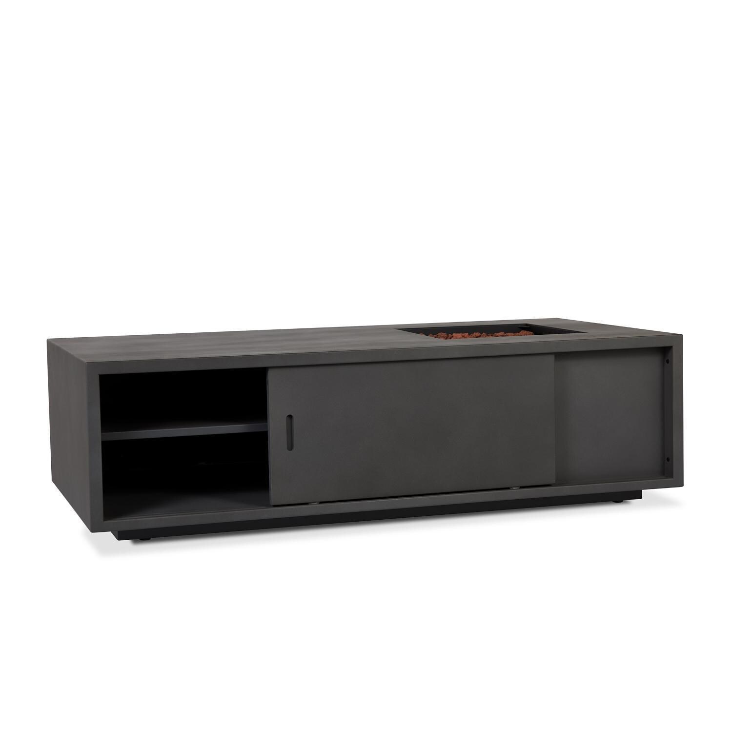 Lakeview Outdoor Designs SC-C580NG-WSLT Treme 60-Inch Rectangle Natural Gas Fire Table - Door Demo thumbnail