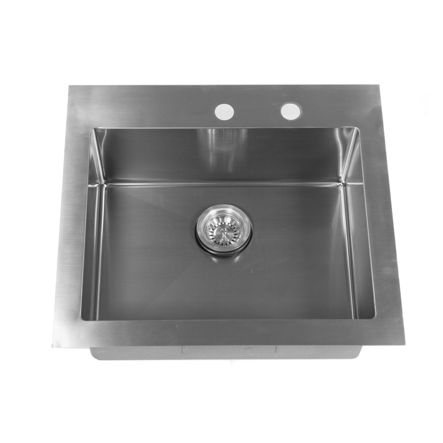 BBQGuys - BBQ-RD2522-9 - 25 X 22 Outdoor Rated Stainless Steel Single Basin Drop-In Sink thumbnail