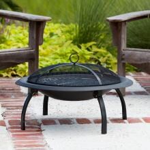 Fire Sense 29-Inch Folding Wood-Burning Fire Pit - Black - 60838