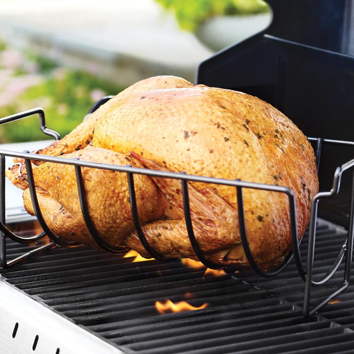 Outset QD50 Nonstick Reversible Roast & Rib Rack - Roasted Whole Chicken thumbnail