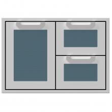 Hestan 30-Inch Double Drawer And Single Storage Door Combo - Pacific Fog - AGSDR30-GG image