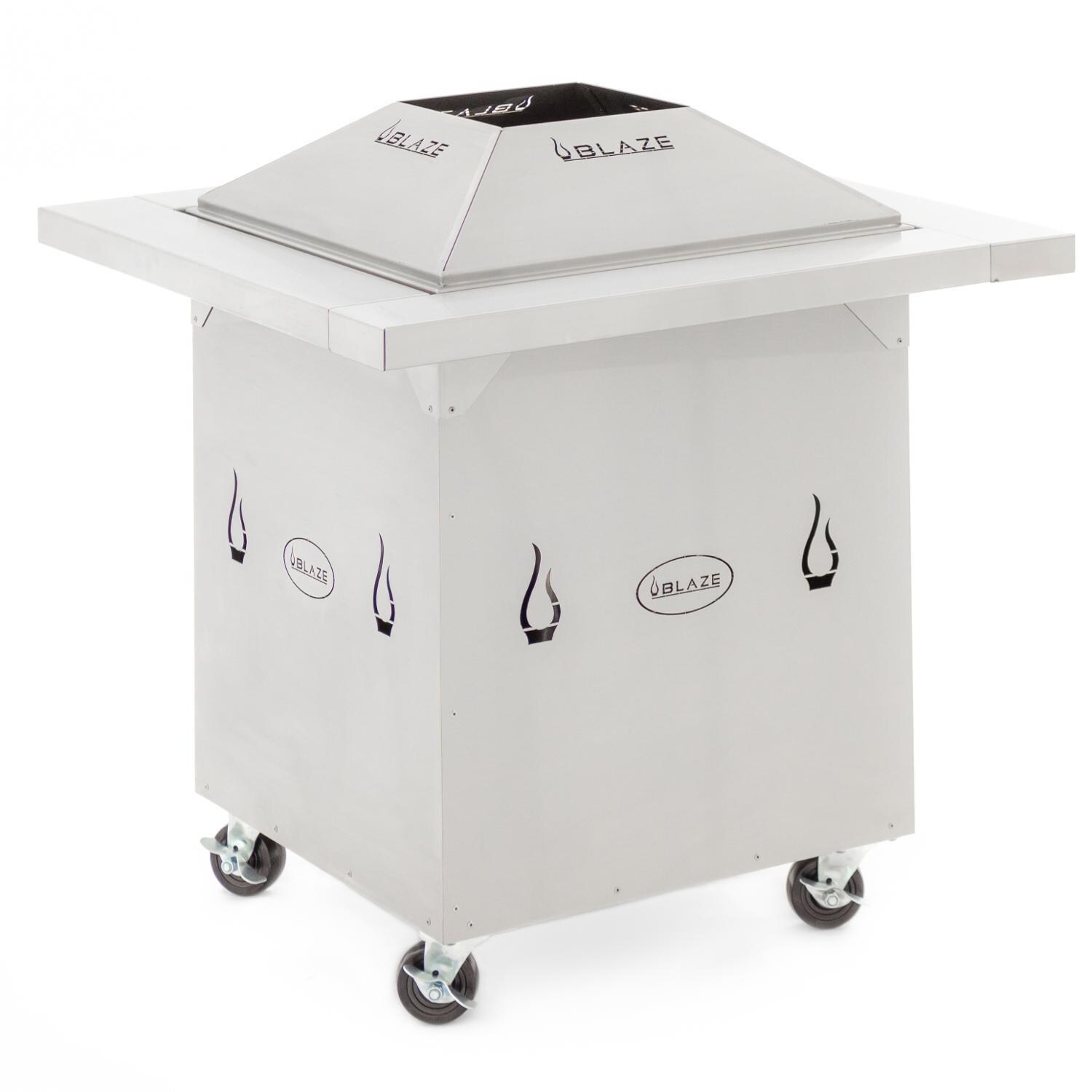 Blaze 29-Inch Square Stainless Steel Pellet Fire Pit - Logo Is On All Sides thumbnail