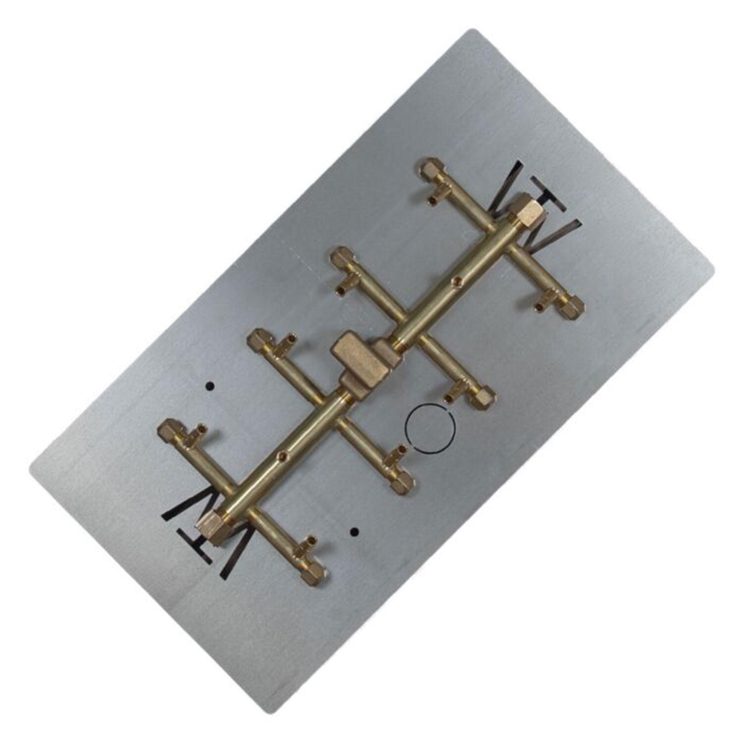Warming Trends 13 1/2 X 7 Tree-Style Brass Natural Gas/Propane Burner & 20 X 11-in Plate - White Background thumbnail
