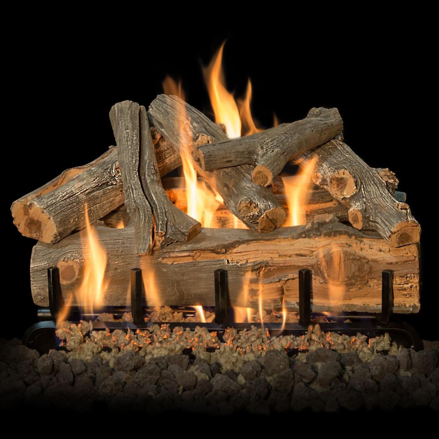Grand Canyon 24-Inch Arizona Juniper Vented Natural Gas Log Set W/ 2BRN Burner - Match Light