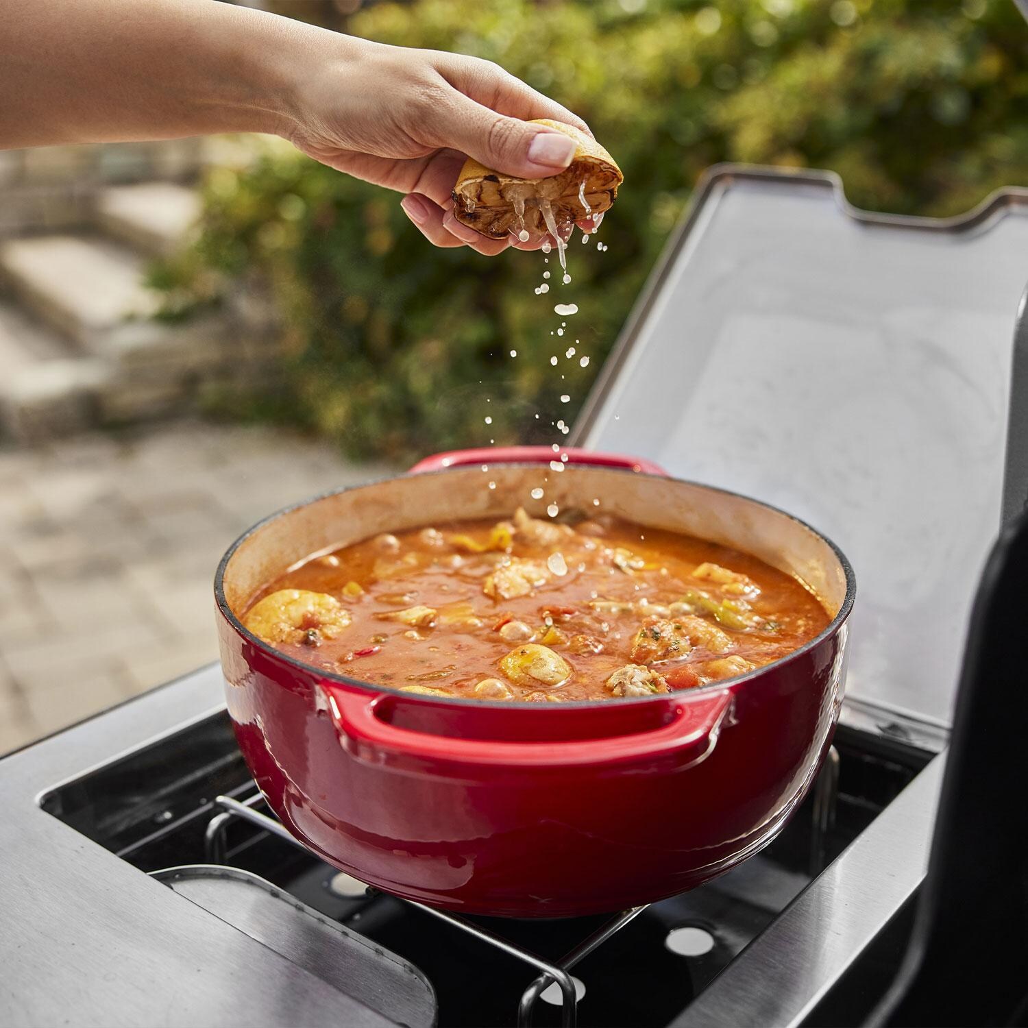 Weber 1500091 Summit GC38 S Propane Gas Grill Center - Stainless Steel - Stew - Lifestyle thumbnail