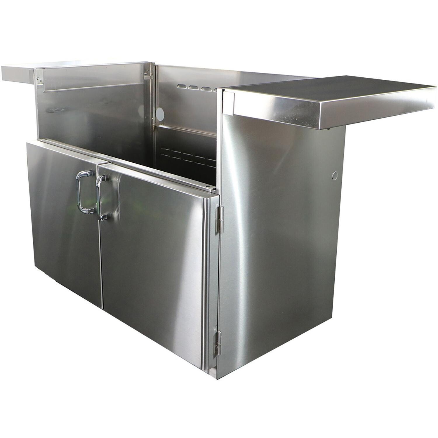 Vintage VBQ42G-L-1-KIT 42 Inch Liquid Propane Gas Grill with 2-Door Cart - Cart Angle 2 - White Background thumbnail