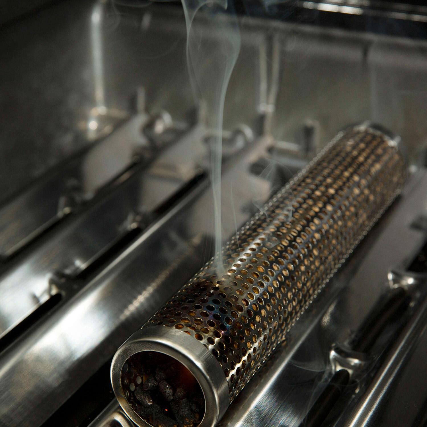 GrillPro Pellet Tube w/ Brush - 00181 - Lit - Lifestyle thumbnail