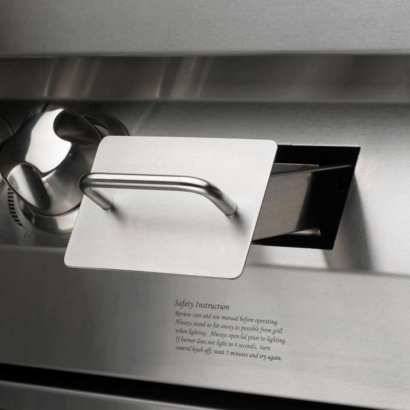 Vintage VBQ42G-L42 Inch Liquid Propane Gas Grill - Wood Chip Tray - Detail thumbnail