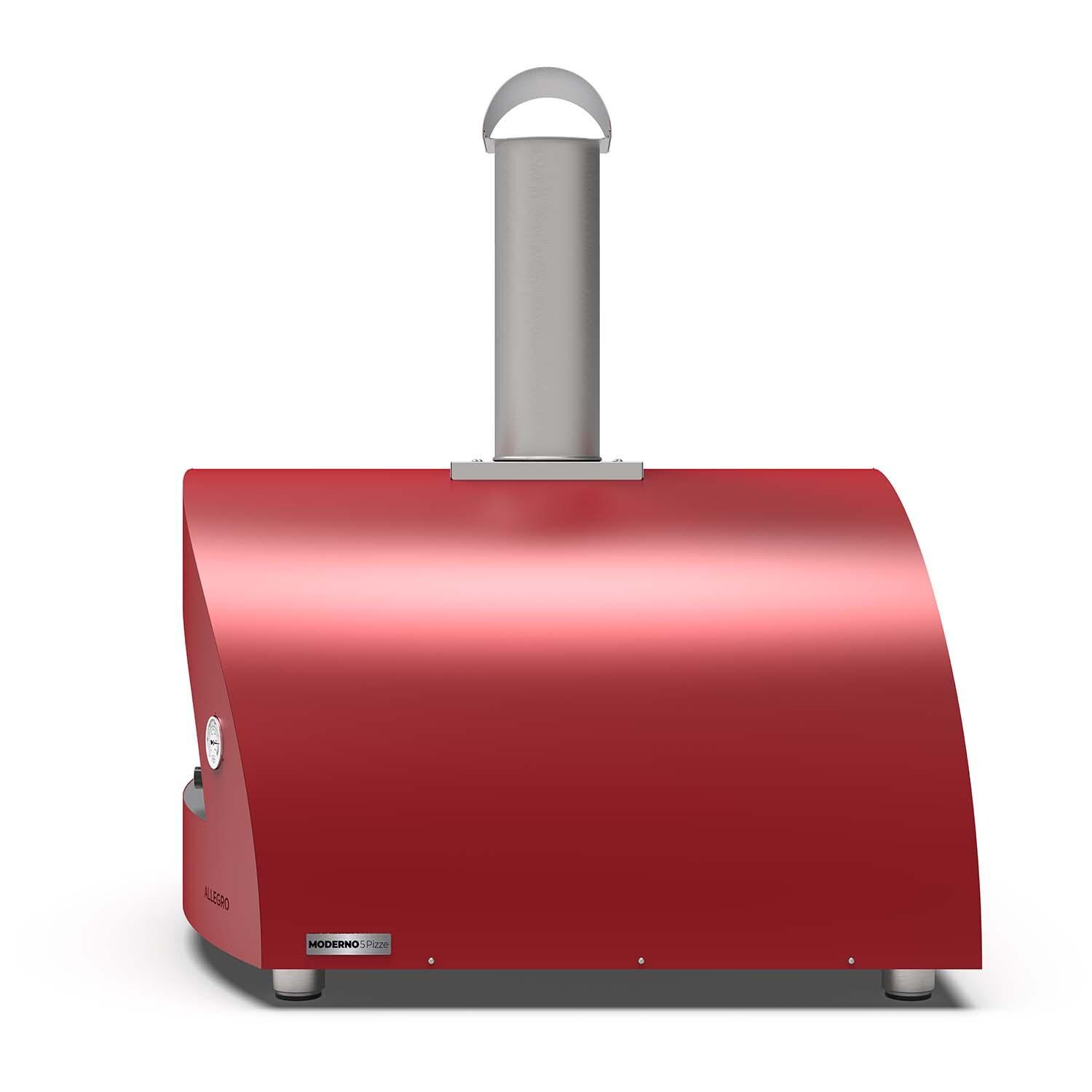 Alfa FXMD-5P-MROR-U Moderno 5 Pizze Natural Gas Pizza Oven - Antique Red - Right Side View - White Background thumbnail