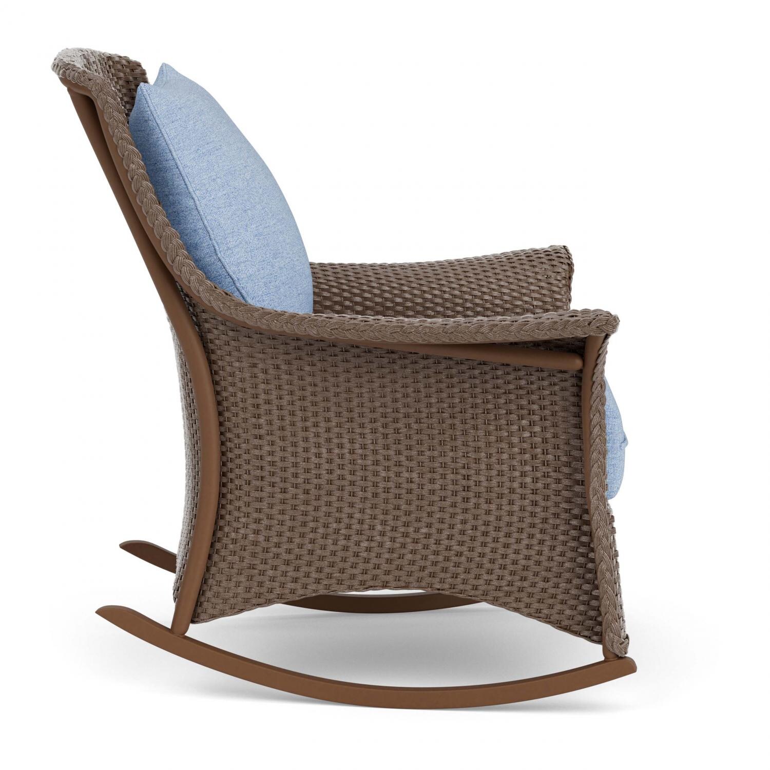 Lloyd Flanders Mandalay Lounge Rocker In Bark Finish With Demo Skyway Fabric - Side thumbnail
