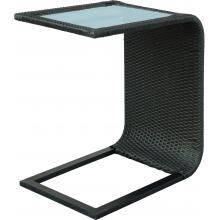 Darlee Vienna Resin Wicker Patio Slider Table With Glass Top image