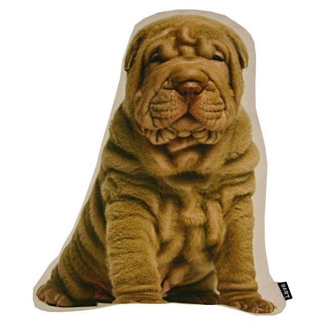 Shar Pei Dog Shaped Outdoor Throw Pillow By Lava Pillows - 13 X 7 thumbnail