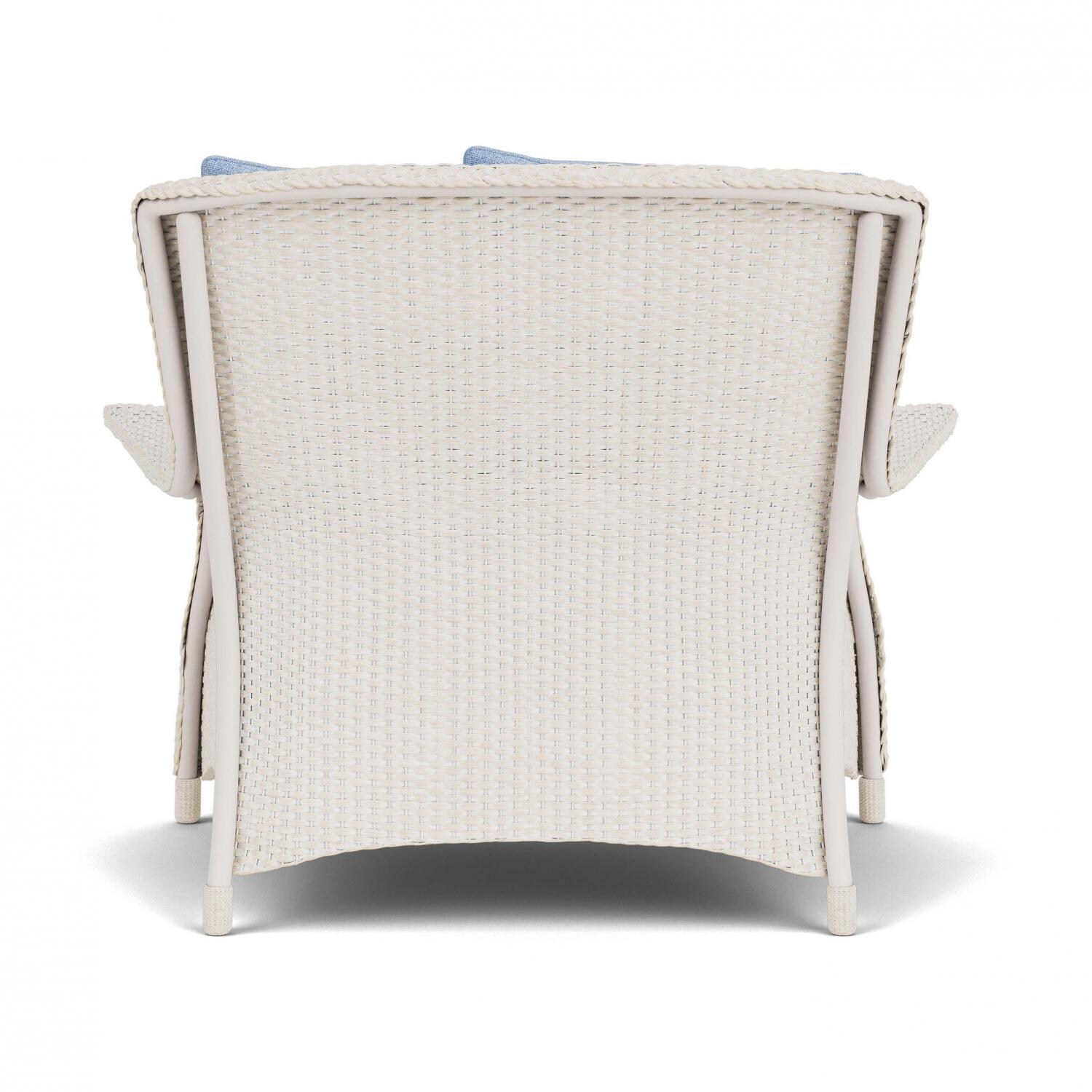 Lloyd Flanders Mandalay Chair and a Half in Antique White Finish with Demo Skyway Fabric - Back thumbnail