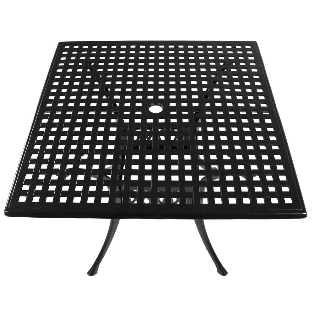 Ultimate Patio 35-Inch Black Cast Aluminum Square Dining Table - Table Top thumbnail