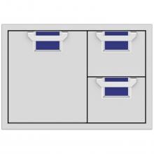 Aspire By Hestan 30-Inch Double Drawer And Single Storage Door Combo - Prince - AESDR30-BU image
