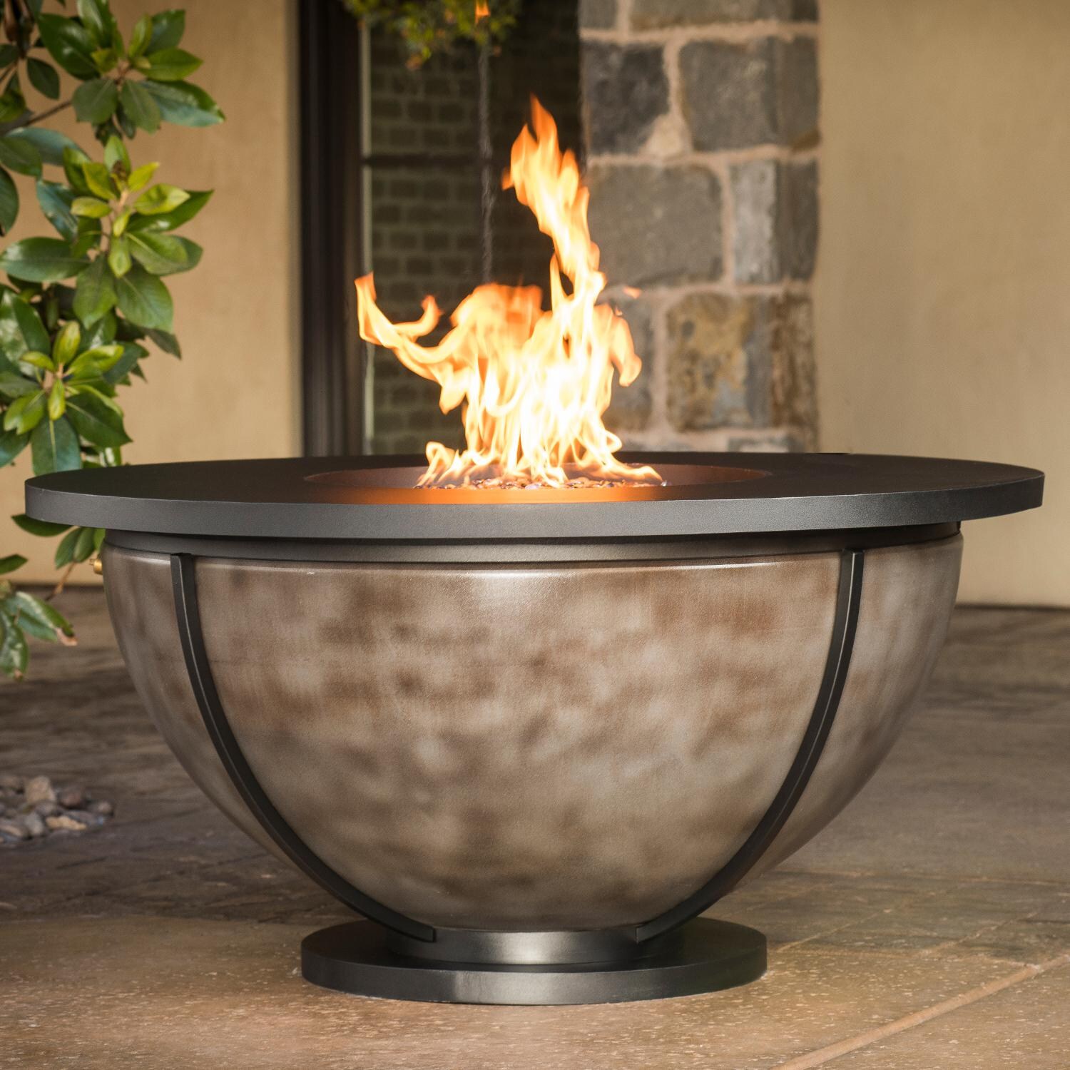 CC Products Bodaway Bowl 48Inch Round Propane Gas Fire Table Onyx Finish C1046 Ultimate Patio