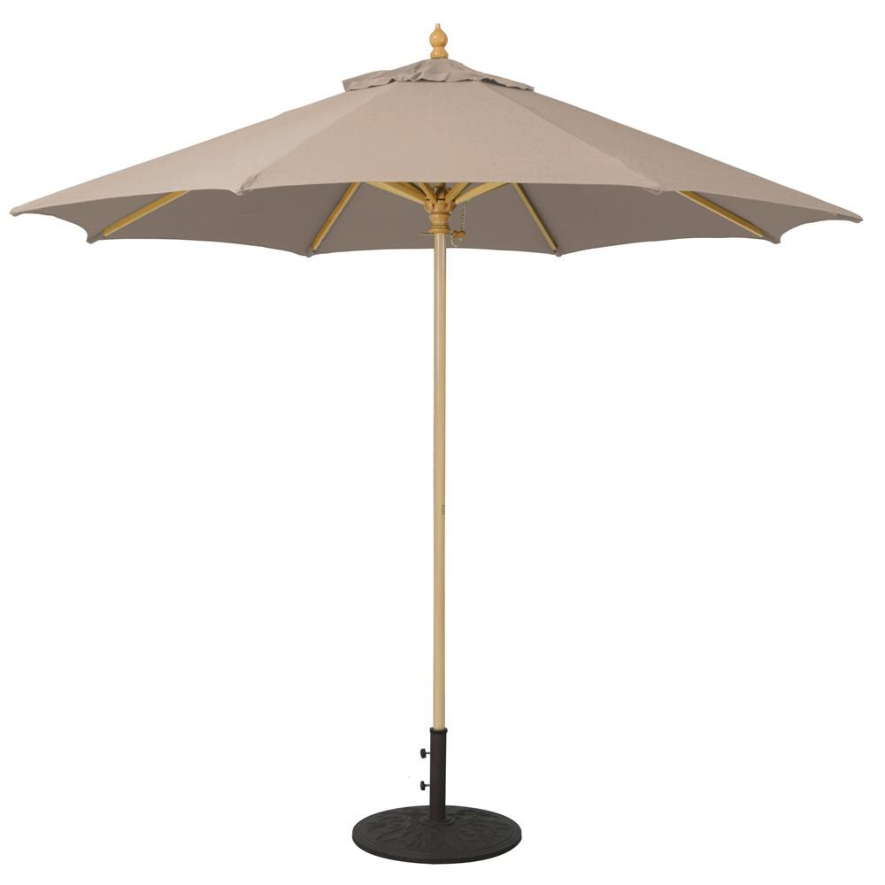 Galtech 9 Ft. Octagonal Wood Patio Umbrella W/ Manual Lift - Light Wood Frame W/ Camel Sunbrella Fabric thumbnail