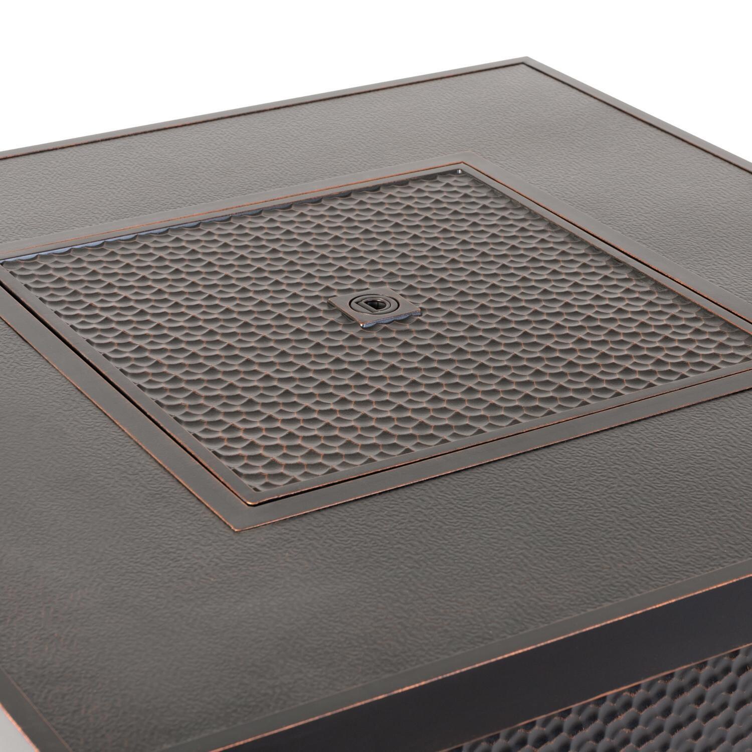 Ultimate Patio 62751-NG La flore 40-Inch Square Aluminum Natural Gas Fire Pit - Cover Detail thumbnail