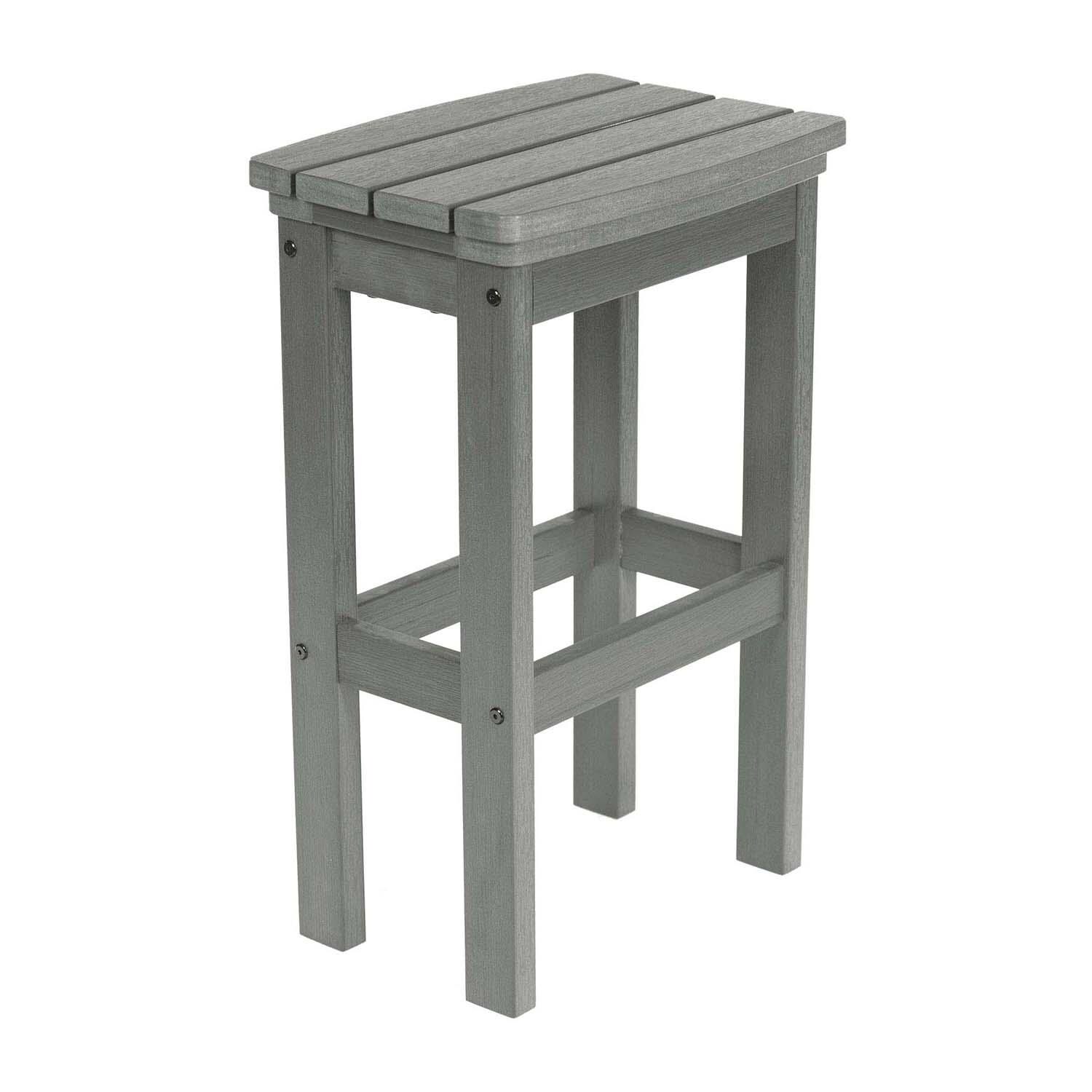 Hart Lane Polyresin Bar Stool in Coastal Teak By Lakeview Outdoor Designs - White Background thumbnail