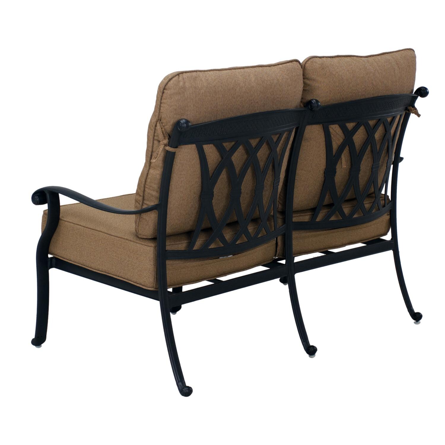 Darlee 201668-6PC-88AB Capri Cast Aluminum Loveseat - Back View thumbnail