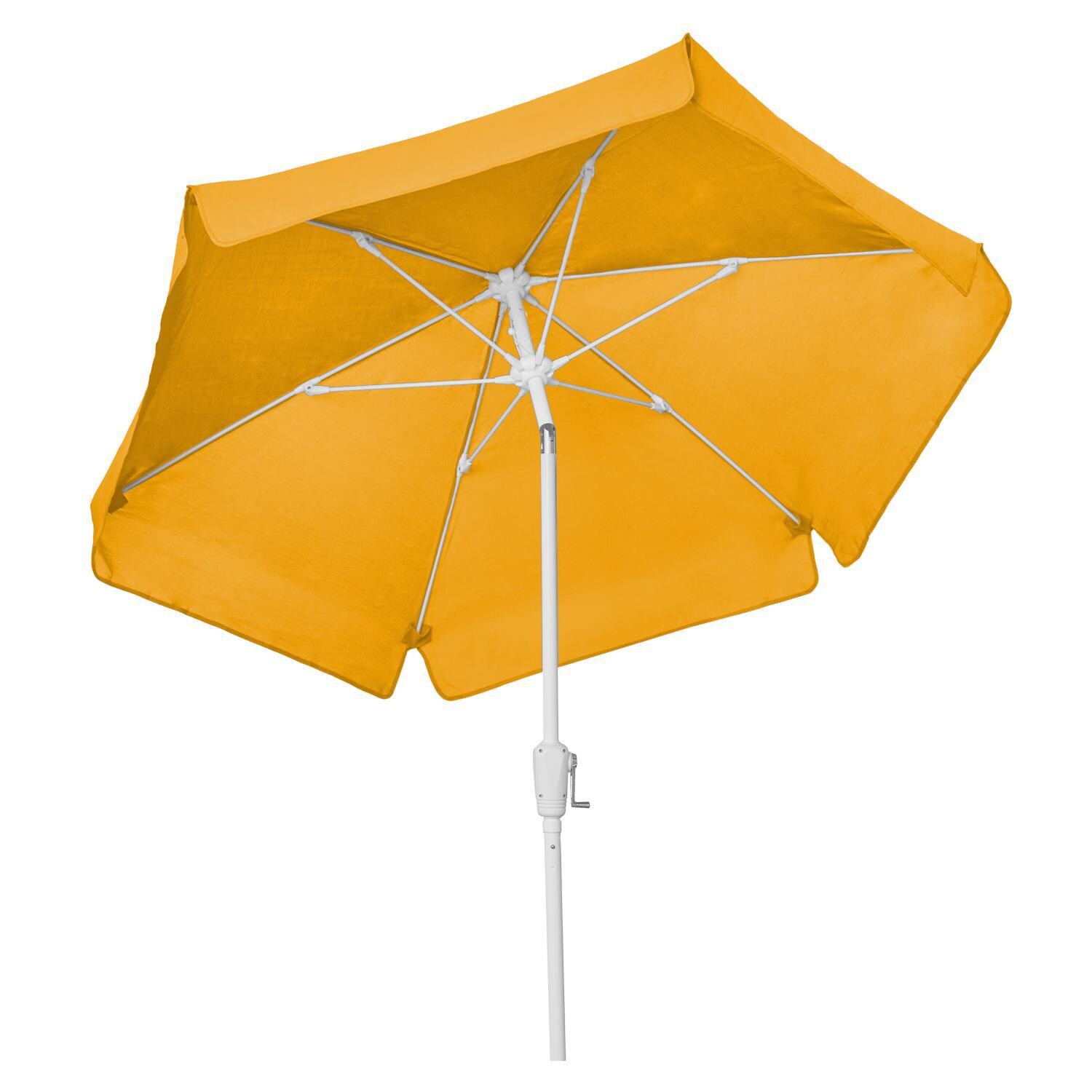 FiberBuilt 7.5 Ft. Aluminum Market Patio Umbrella W/ Crank Lift & Tilt - Yellow