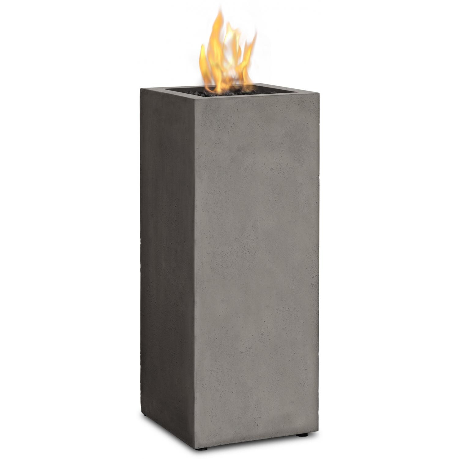 Real Flame Baltic 34Inch Tall Propane Gas Fire Pit Column Glacier