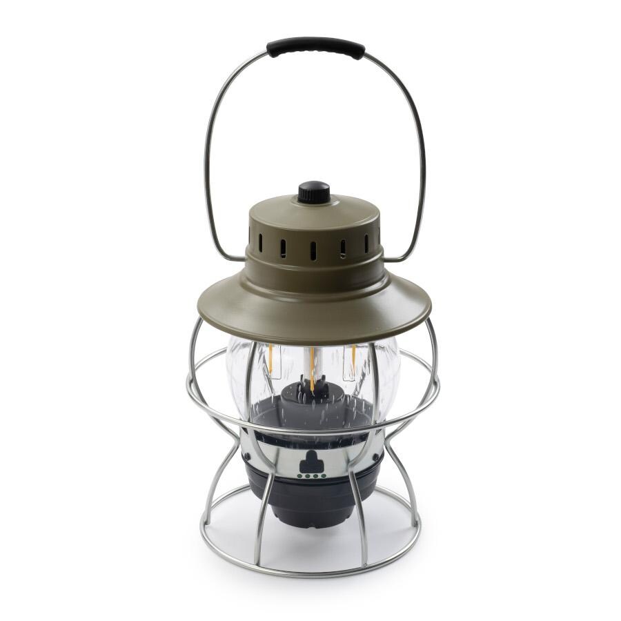 Barebones Living LIV-281 Railroad Lantern - Olive Drab - Flame Off Rear View thumbnail