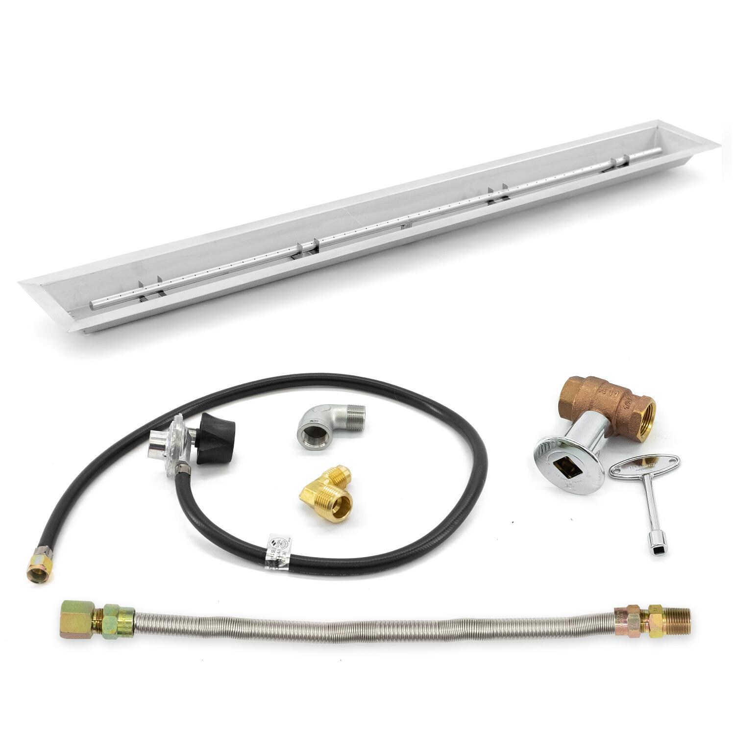 BBQGuys Signature Series 60-Inch Linear Drop-In Pan W/ 55-Inch Propane T-Burner & Connection Kit image