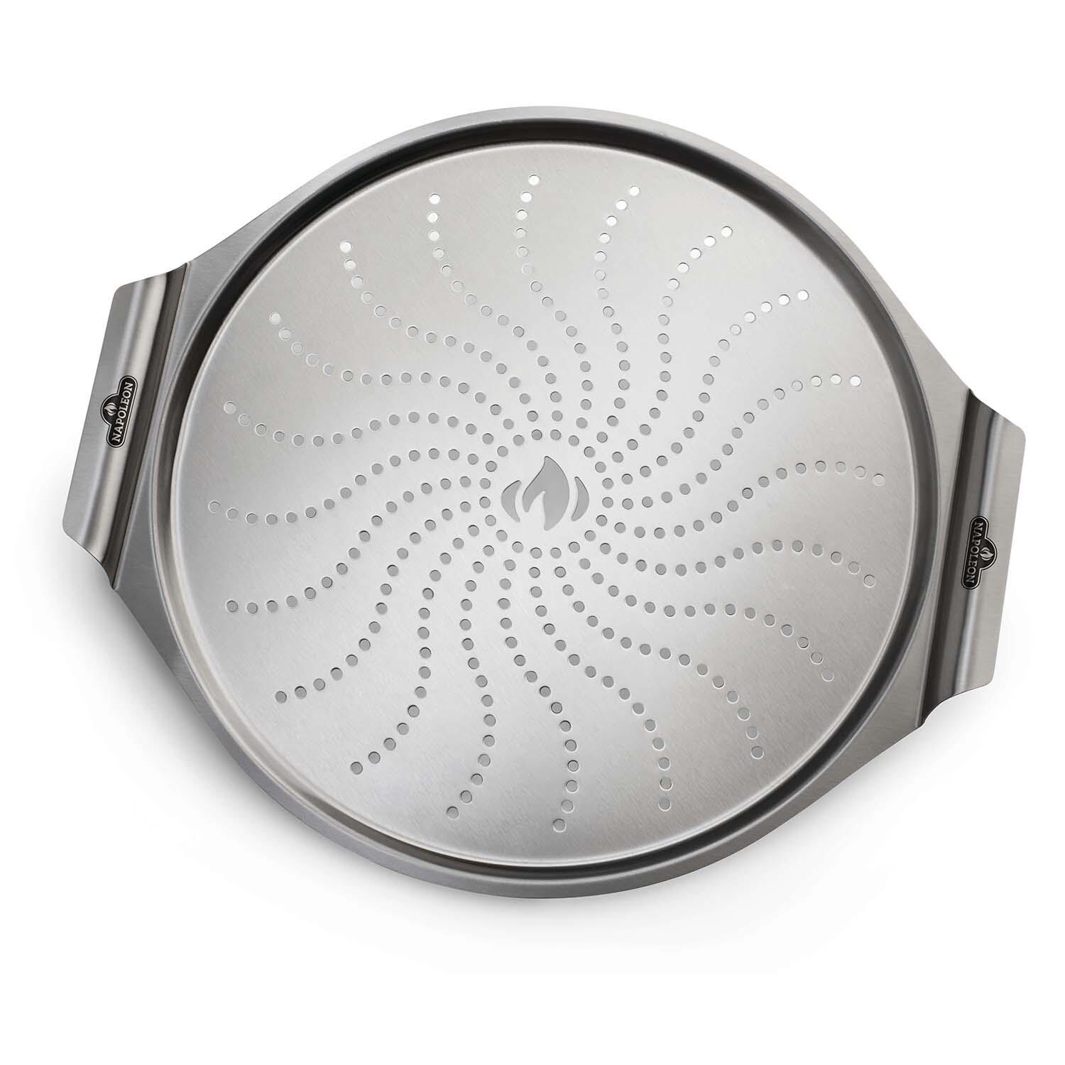 Napoleon 56066 14-in Stainless Steel Pizza Pan - White Background thumbnail