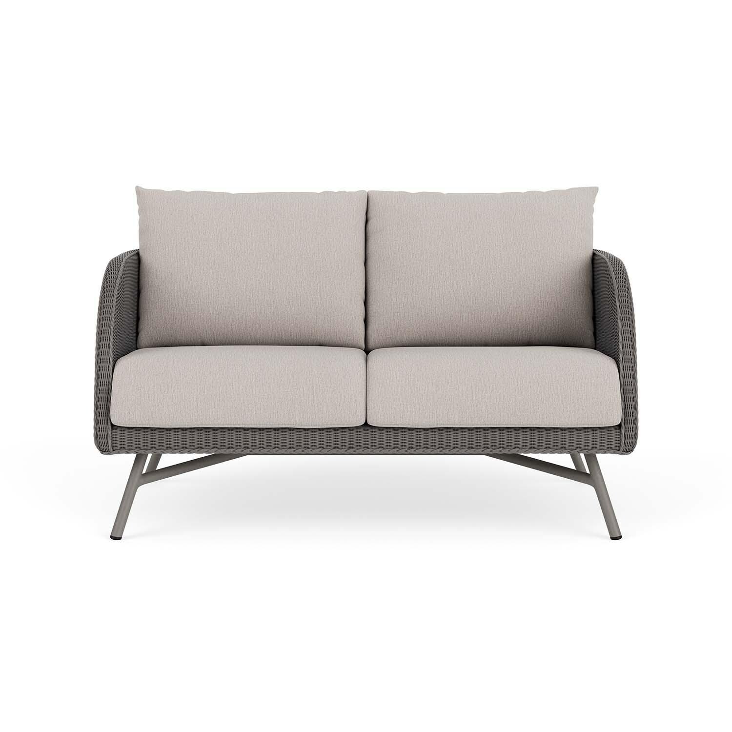 Essence Lloyd Loom Loveseat in Pewter/Remy Cloud by Lloyd Flanders