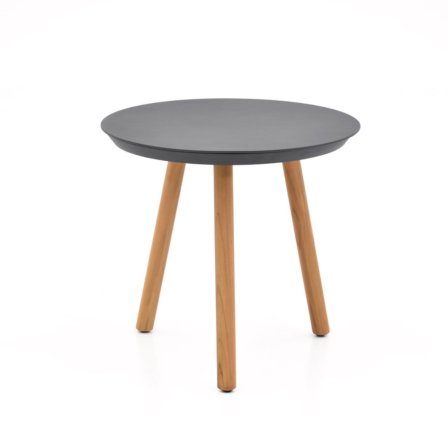 Madison Bay 5 Pc Seating Set W/ Grey Cushions in Wood By Lakeview Outdoor Designs - End Table - White Background thumbnail