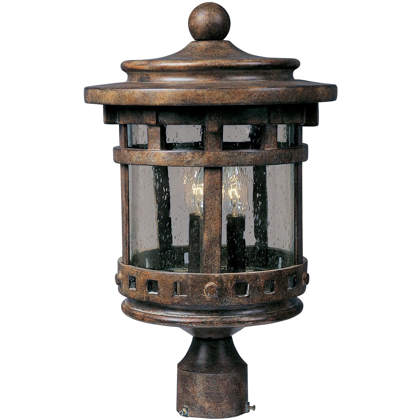 Maxim Santa Barbara DC 3136CDSE 60W 16-Inch Three Light Outdoor Post Light - Sienna thumbnail