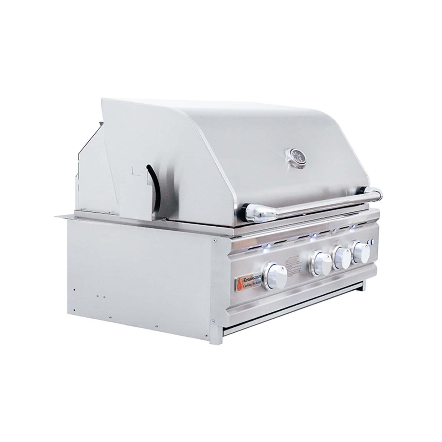 RCS RON30BLP Cutlass Pro 30 Inch Built-In Propane Grill - Left Angled View - White Background thumbnail