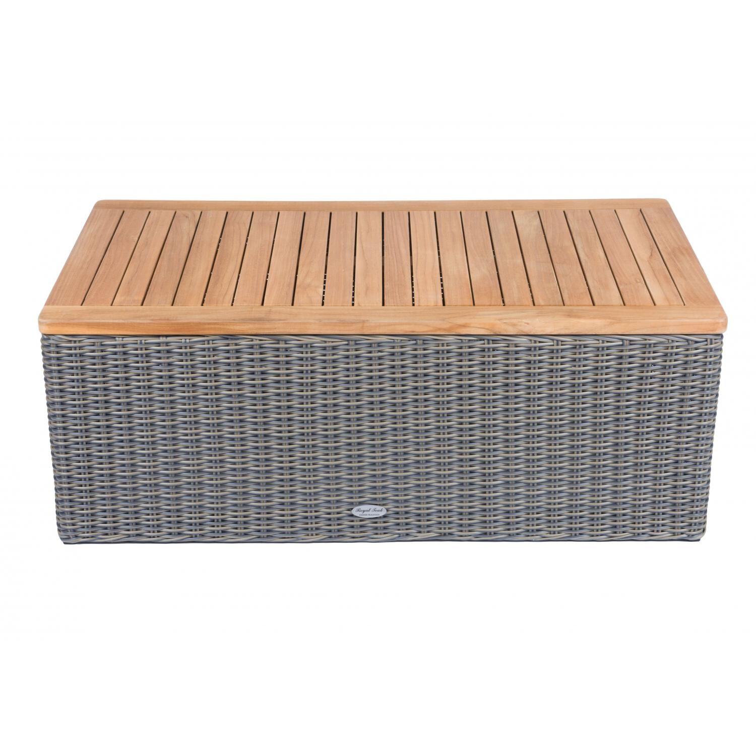 Sanibel 43 X 24 Inch Rectangular Resin Wicker Coffee Table in Natural by Royal Teak Collection