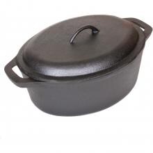 Cajun Classic 7-Quart Seasoned Cast Iron Oval Casserole Pot - GL10499A2S