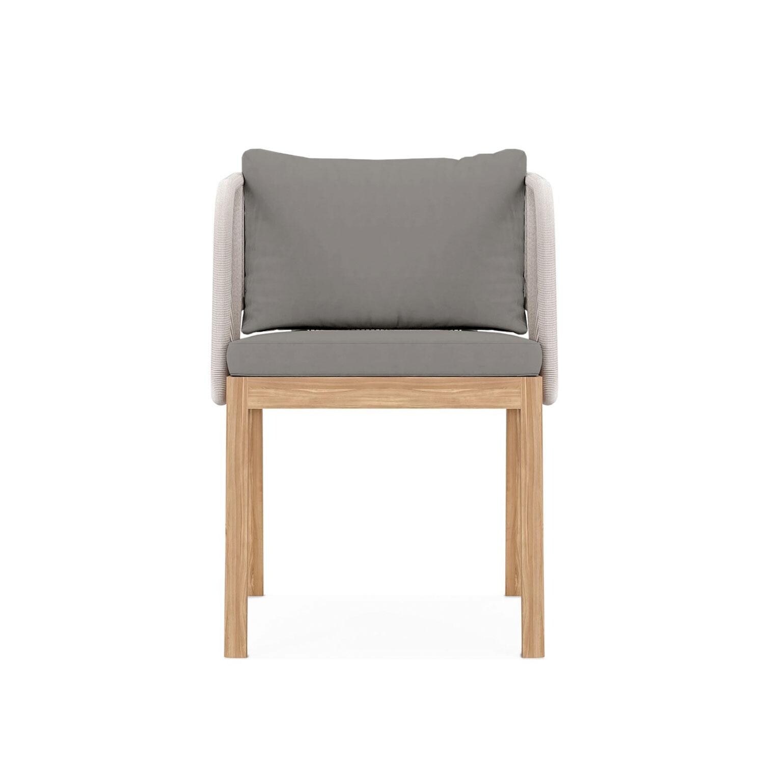 Willowlake Teak Dining Arm Chair in Charcoal by Lakeview Outdoor Designs - Front View - White Background thumbnail