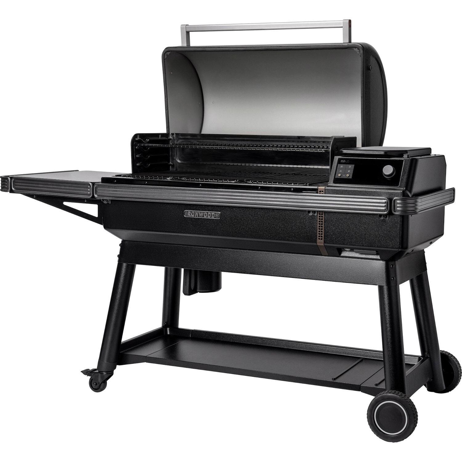 Traeger TFB93RLG Ironwood XL Wood Pellet Grill W/ Pop-And-Lock Accessory Rail - Open Hood - Detail thumbnail