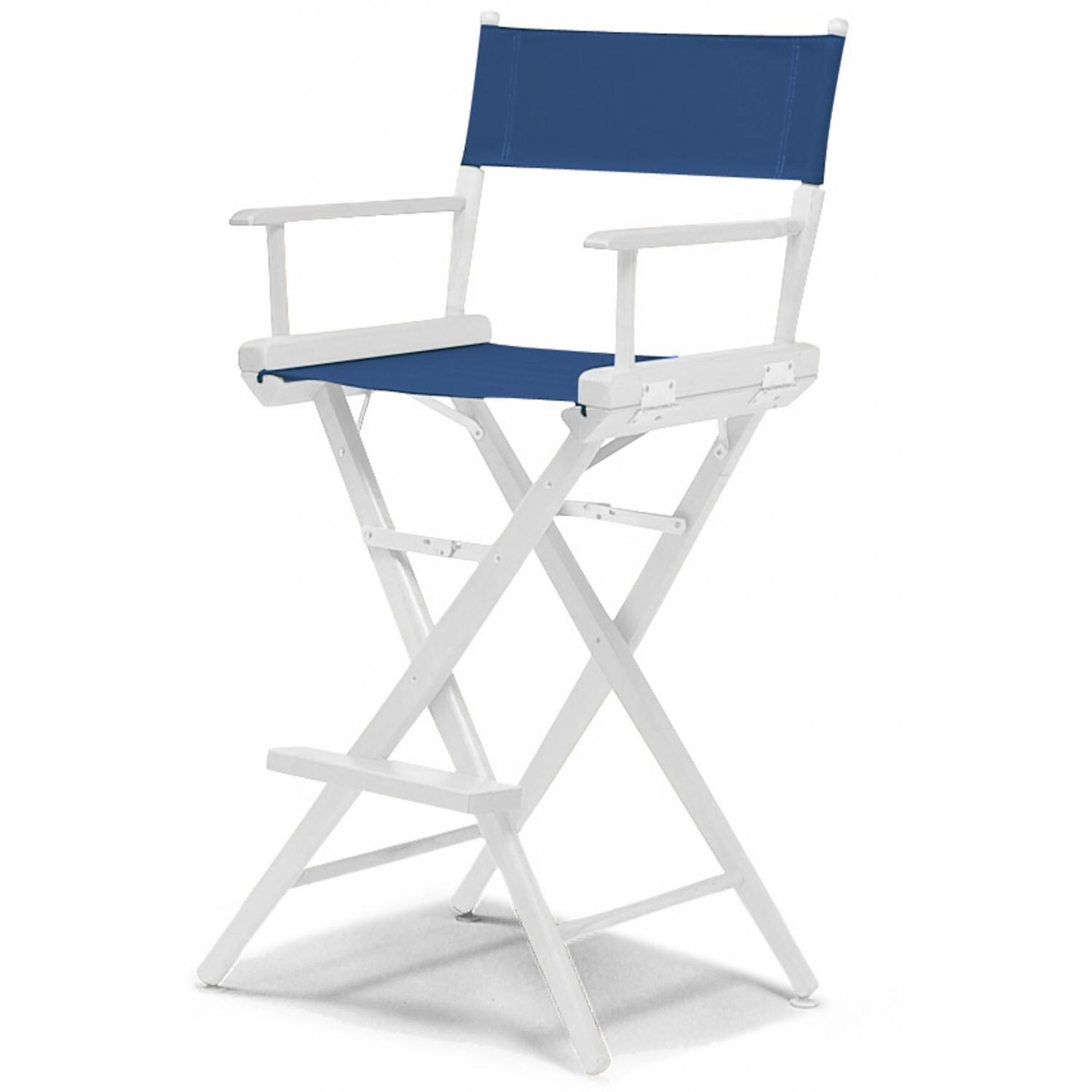 World Famous Bar Height Director Chair By Telescope Casual - White/Blue
