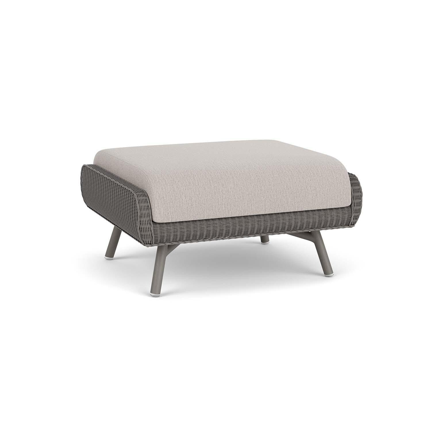 Lloyd Flanders Essence Ottoman W/Remy Cloud Fabric - Pewter Finish - Back Left thumbnail