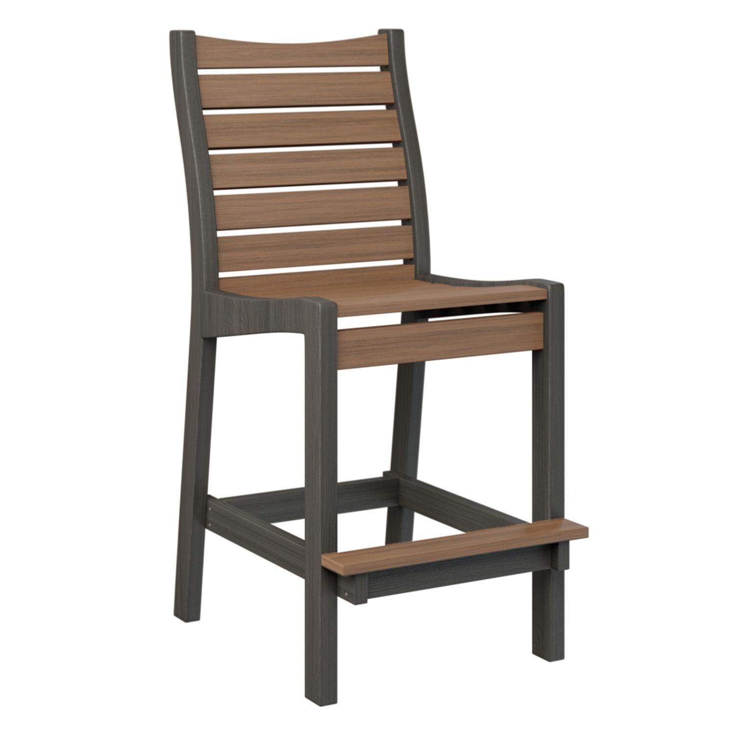Bristol Recycled Plastic Bar Stool in Antique Mahogany/Coastal Grey by Berlin Gardens - White Background thumbnail