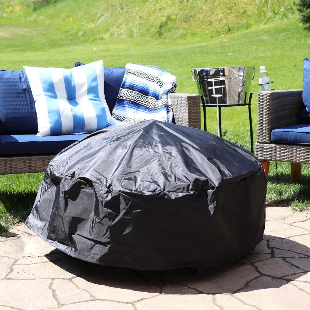 Ultimate Patio 36-Inch Heavy Duty Round Black Fire Pit Cover - Lifestyle thumbnail