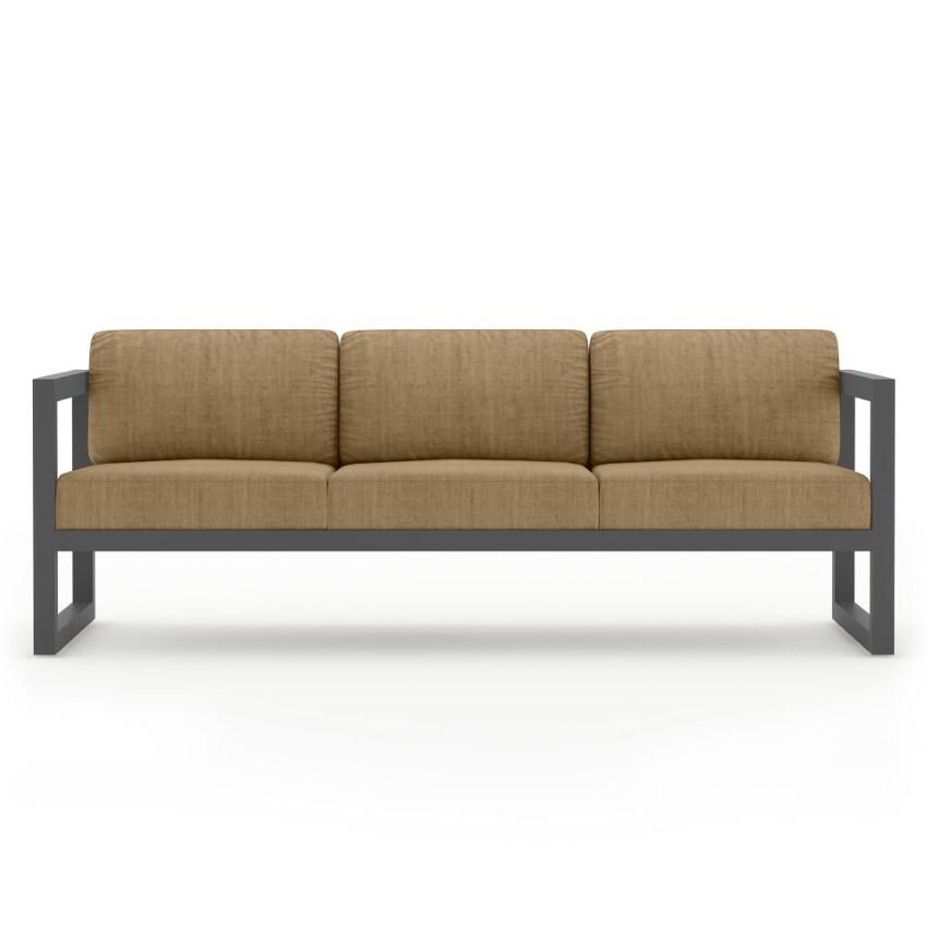 Misty Cove 2 Piece Seating Set In Slate w/Heather Beige Cushions by Lakeview - Sofa - White Background thumbnail