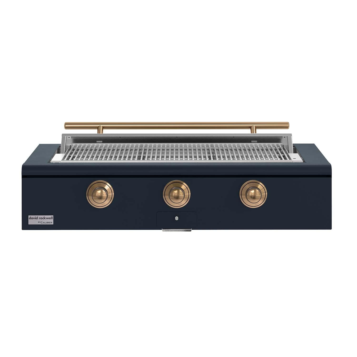 Caliber CRG-48BL00-A-104-H08 48-in Propane Built-In Rockwell Grill - Juniper w/ Gold Hardware - White Background thumbnail