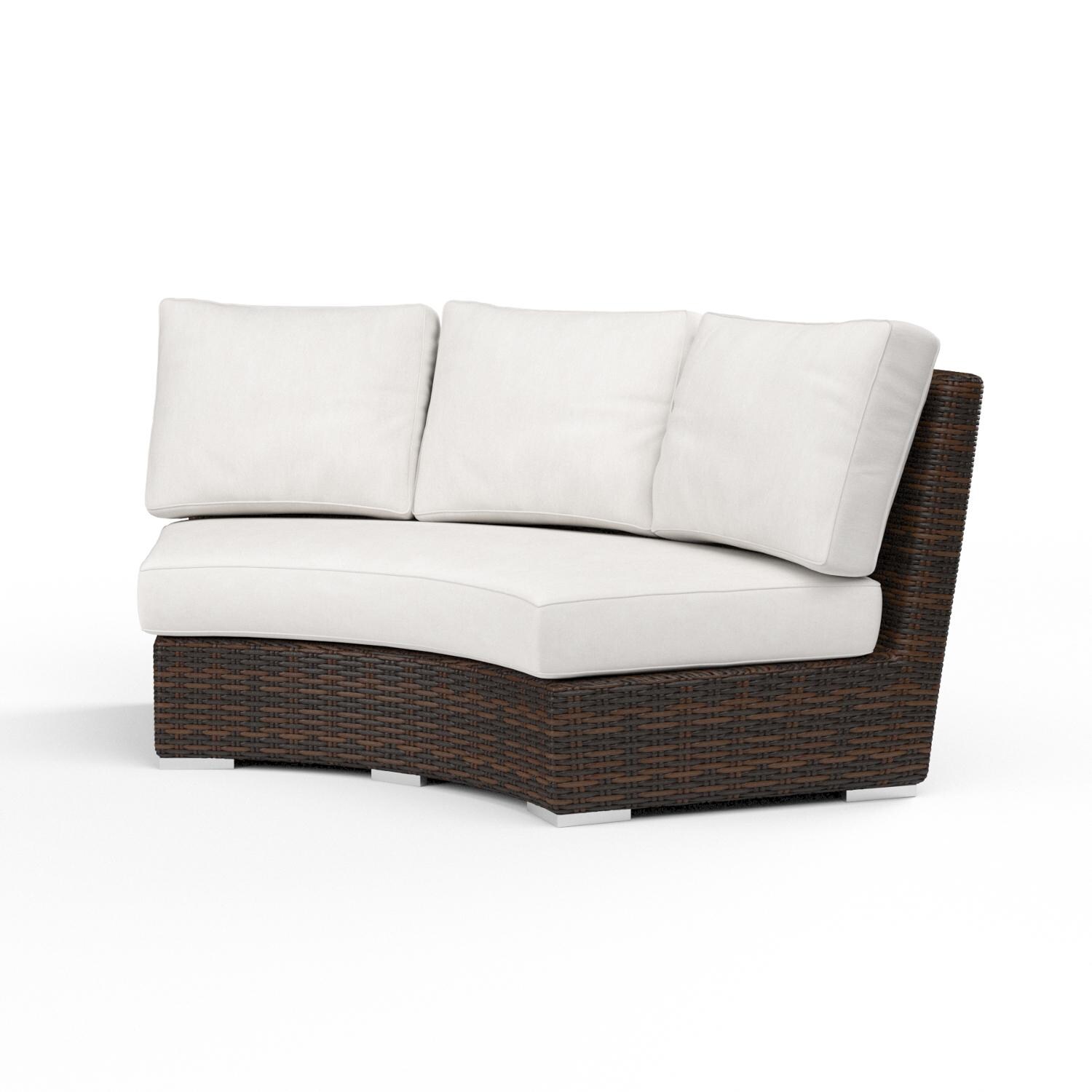 Montecito Wicker Sectional Loveseat in Cognac/Canvas Flax by Sunset West