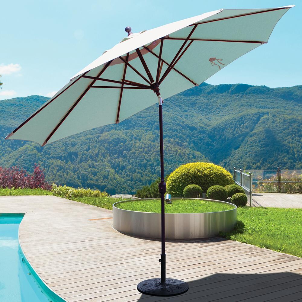 Galtech 11 Ft. Octagonal Patio Umbrella W/ Crank Lift - Lifestyle View (Umbrella Base Not Included) thumbnail