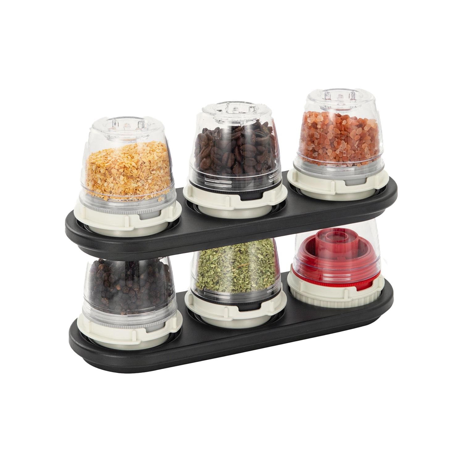 FinaMill FMA102-1BLK Black Trio Stackable Tray - Stacked - White Background thumbnail