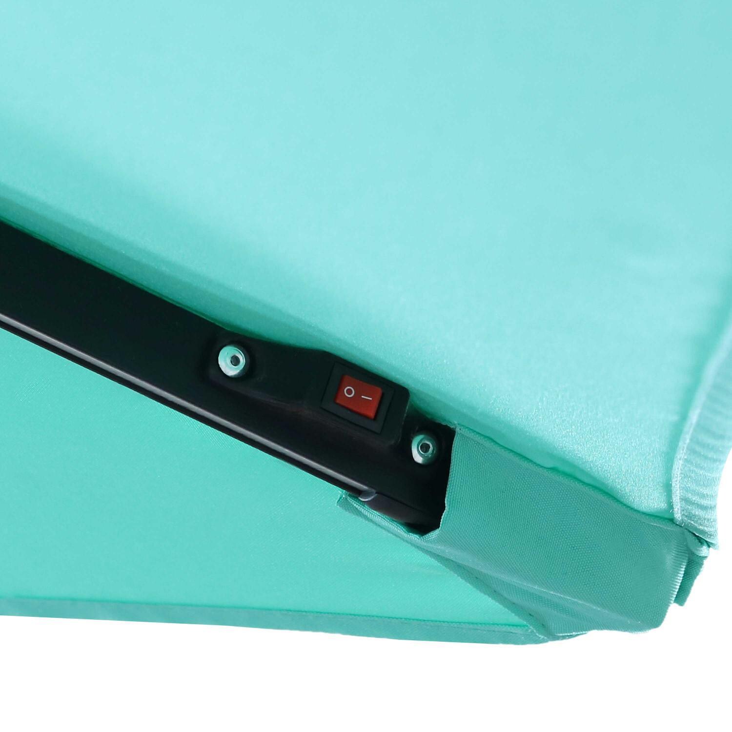 Ultimate Patio 10 Ft. Solar Lighted Patio Cantilever W/ Crank - Seafoam - Light Switch thumbnail