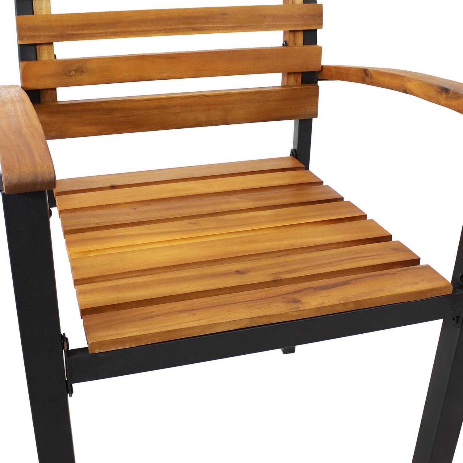 Ultimate Patio Acacia Wood & Steel Outdoor Patio Armchair - Chair Seat thumbnail